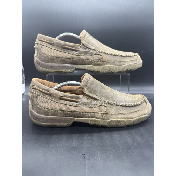 Twisted X MDMS002 Mens Original Slip-On Leather Driving Mocs Bomber Size US 10.5 - Picture 1 of 7